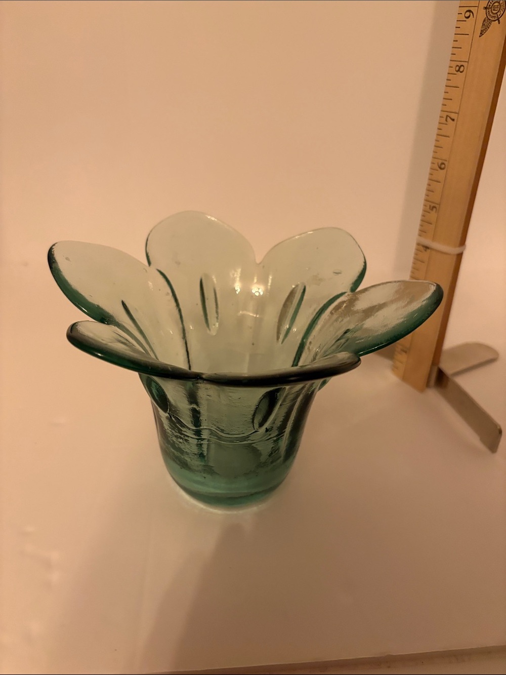 Green Glass Flower Vase - Home Accents